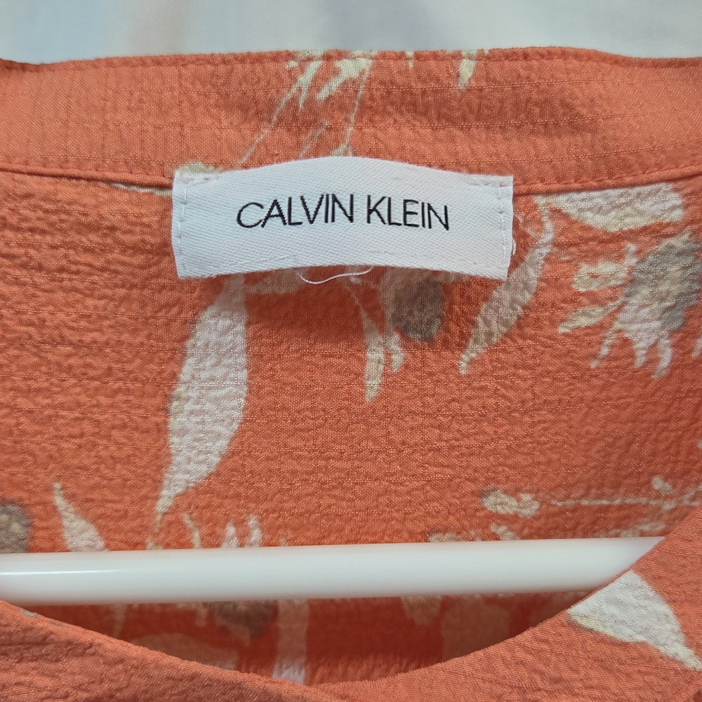 Calvin Klein Coral Floral Blouse - Picture 3 of 6